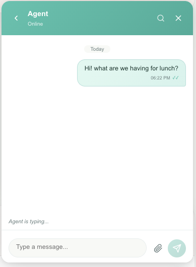 Real-time collaboration screenshot — Presence, typing indicators and internal chat
